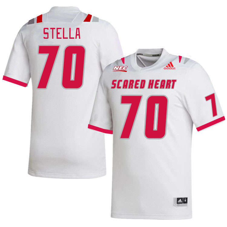 Men-Youth #70 Stephen Stella Scared Heart Pioneers 2023 College Football Jerseys Stitched-White